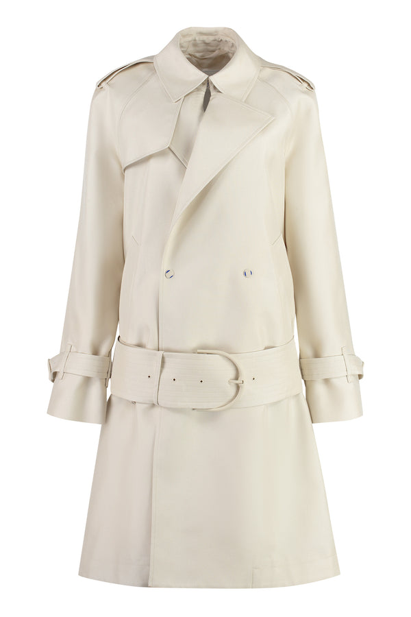 Trench coat in misto seta-0